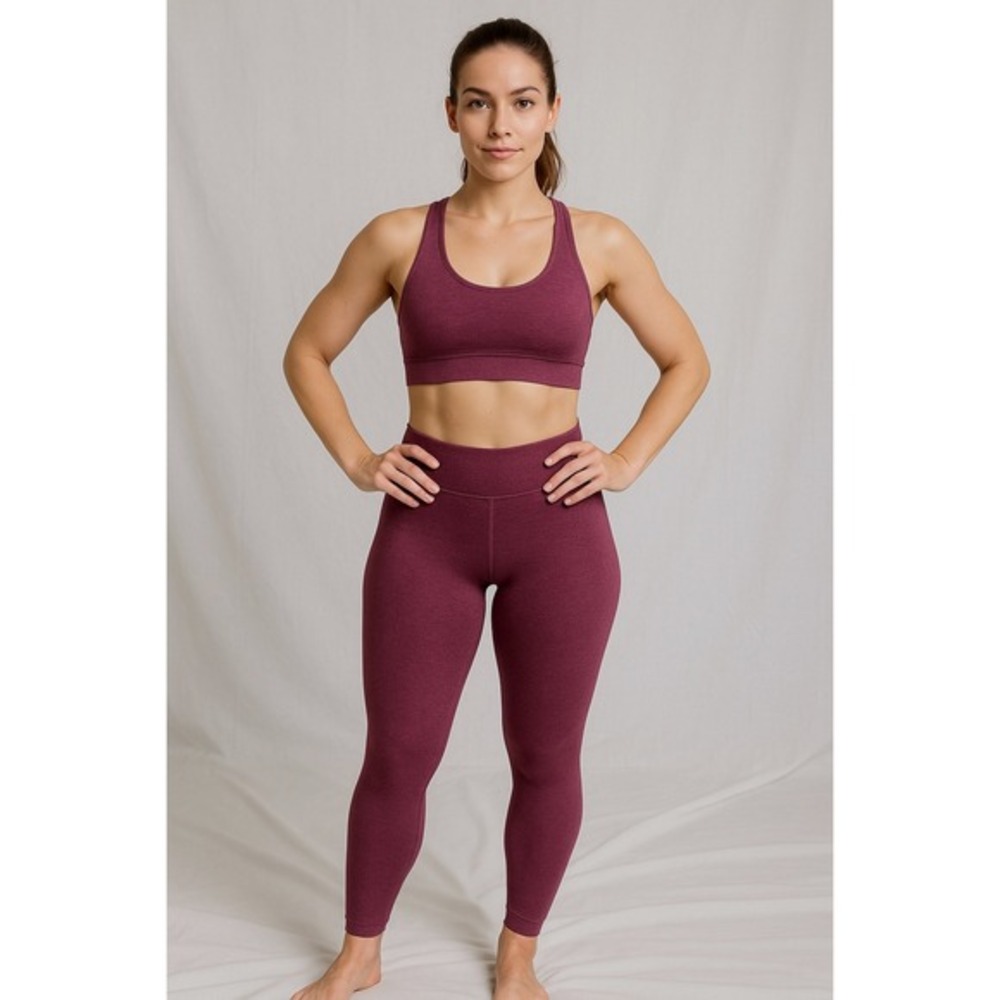 GapFit GFast‎ Purple Heathered Leggings M Activewear Yoga Pants Athleisure 73-15